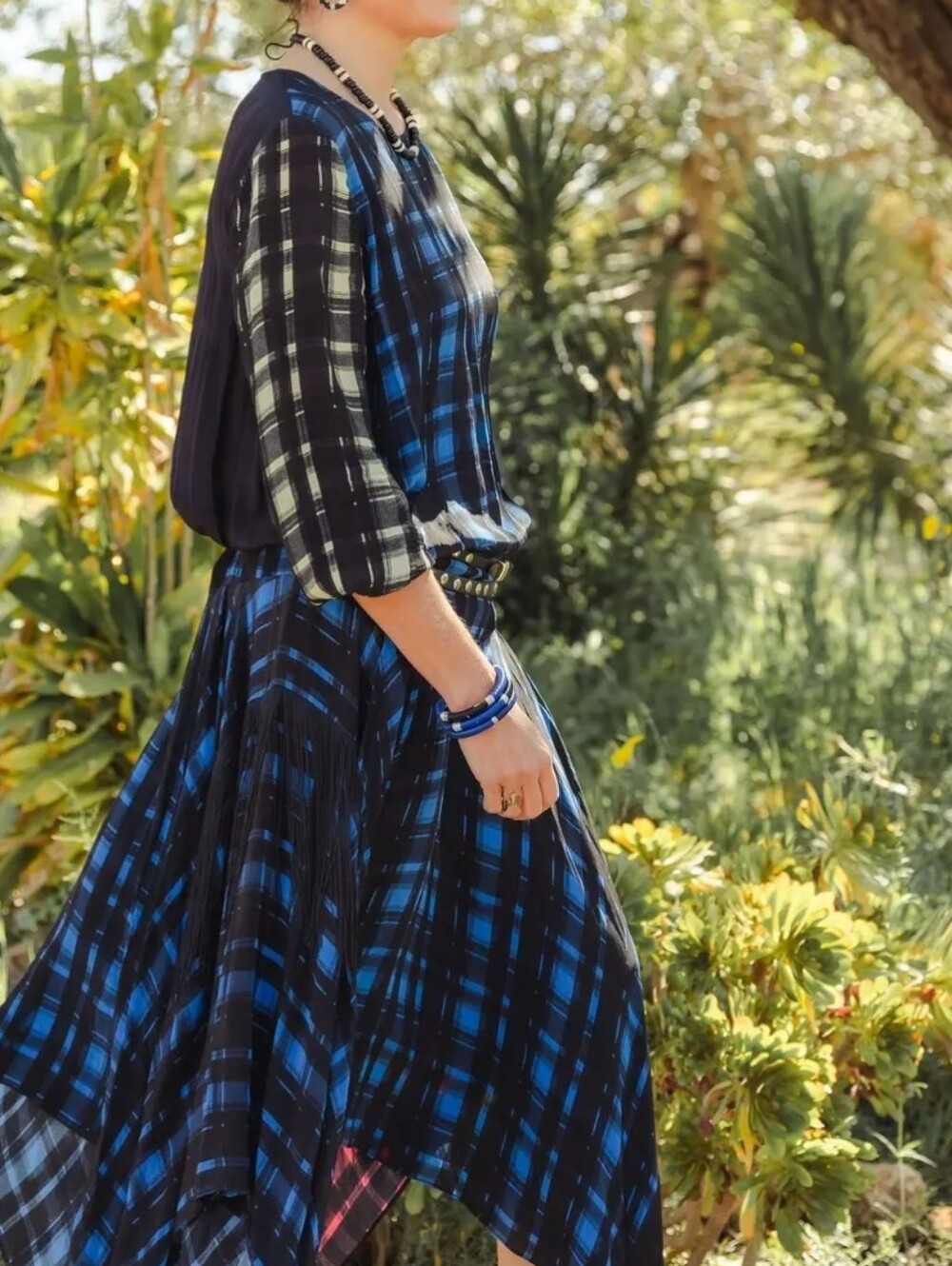 Preen Plaid Asymmetrical Dress